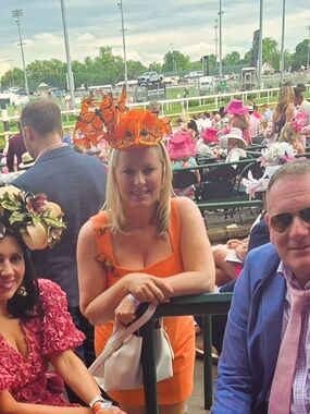 Bright Orange Butterfly FACINATOR Headpiece